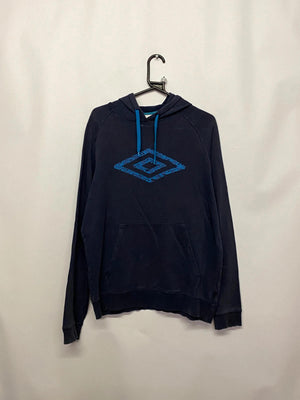 Umbro Tailored Navy Hoodie with Blue Logo Size L