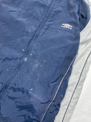 Umbro Men's Navy and Grey Hooded Windbreaker Jacket