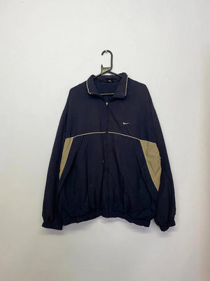 Vintage Nike Windbreaker Jacket Navy/Beige – Size XL