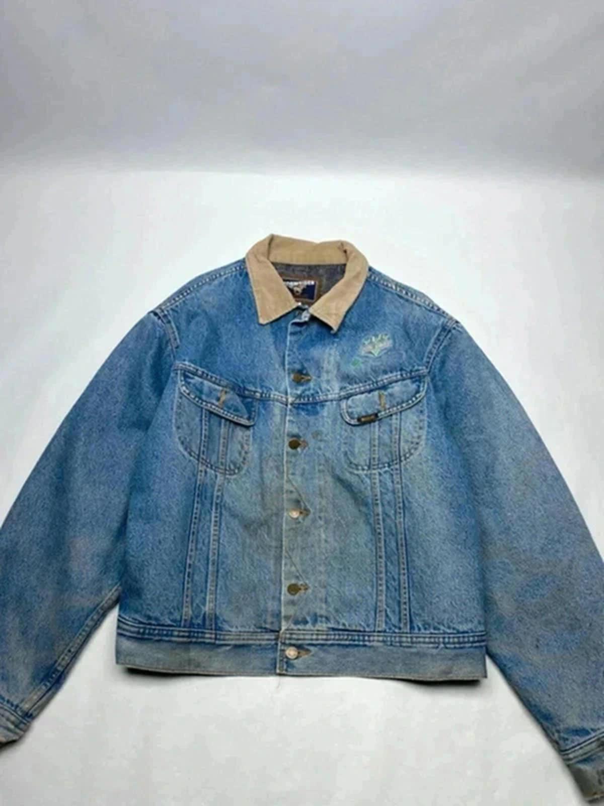 Vintage Stormrider Mustang Lined Denim Jacket Corduroy Collar – Size 48