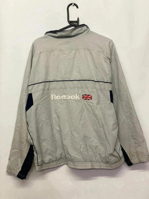 Reebok Men's Lightweight Windbreaker Jacket Grey and Navy