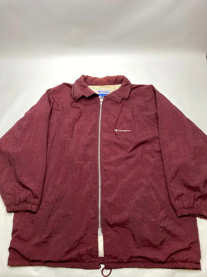 Champion Vintage Maroon Full-Zip Coach Jacket (Men’s XXL, Made in Taiwan R.O.C.)