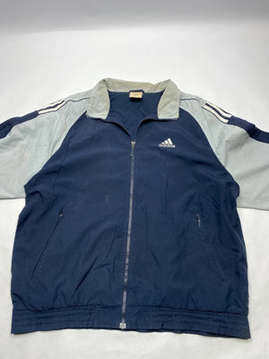 Adidas vintage navy & grey full-zip track jacket – Men’s XL