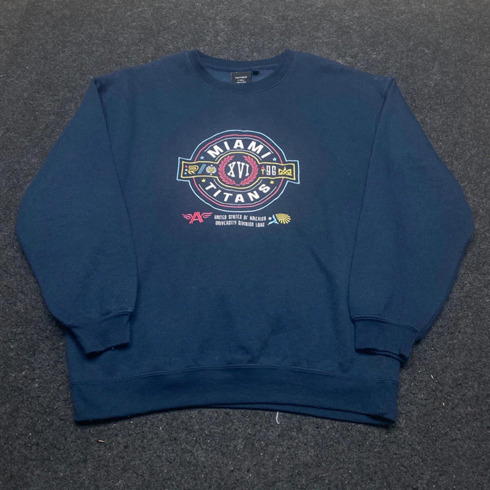 Navy Factorie Miami Embroidery Sweatshirt Men's XS