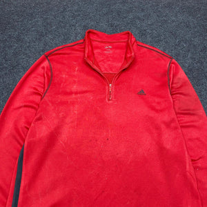 Red Adidas 1/4 Zip-up Sweater Women's XXL