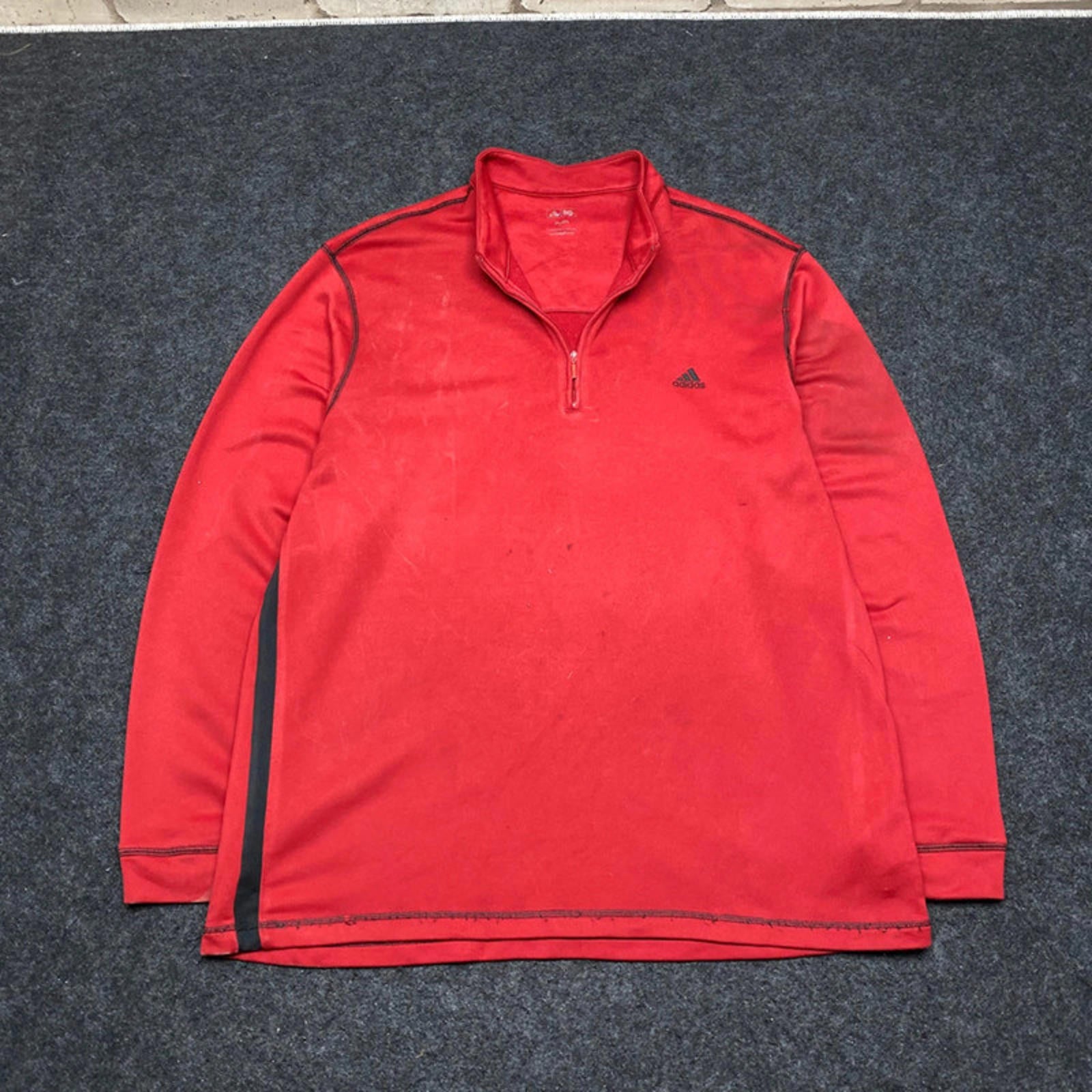 Red Adidas 1/4 Zip-up Sweater Women's XXL