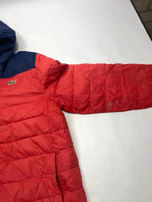 Lacoste Sport Red & Navy Hooded Puffer Jacket – Size S/M (FR 48)