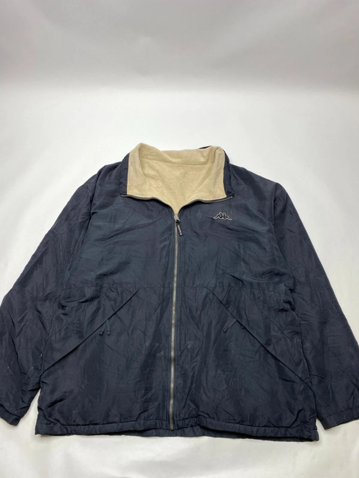 Kappa Navy Full-Zip Jacket with Beige Fleece Lining (Men’s L)