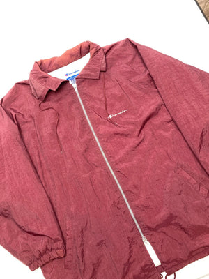 Champion Vintage Maroon Full-Zip Coach Jacket (Men’s XXL, Made in Taiwan R.O.C.)