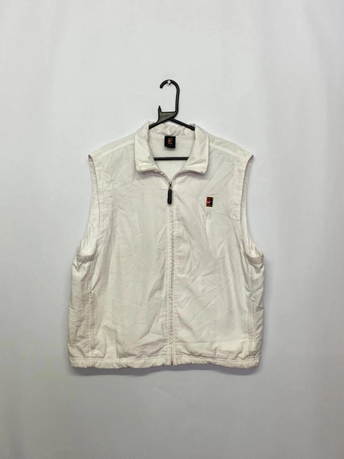 Vintage Nike White Zip-Up Utility Vest – Size L
