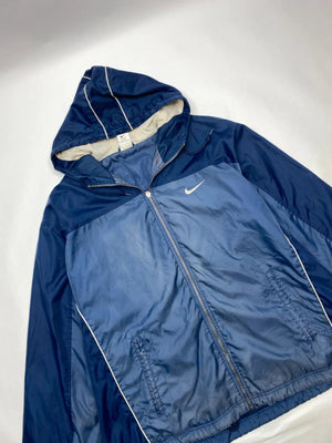 Vintage Nike Navy Blue Hooded Windbreaker Jacket (Men’s L)