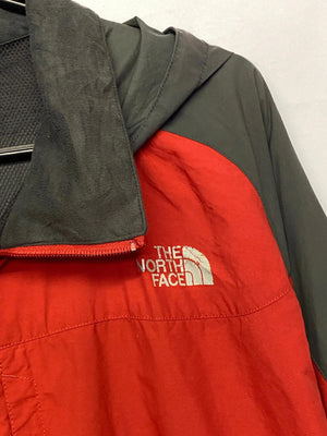The North Face Red & Grey Lightweight Hooded Windbreaker Jacket