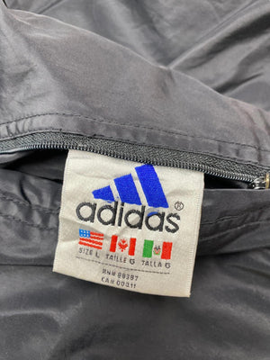 Vintage 90s Grey-Black Adidas Reverse Jacket Men's Large