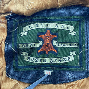 Black Leather Jacket Men's XL