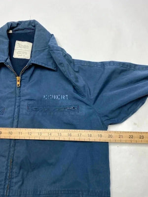 Vintage Blue Utility Workwear Jacket Zip Up