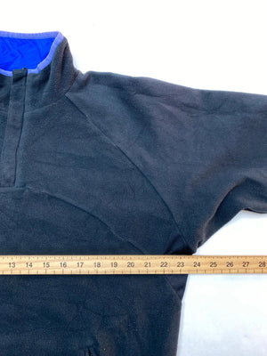 Adidas Reversible Blue & Black 1/4 Zip Windbreaker Fleece Pullover