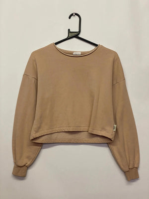Chelsea Peers Beige Cropped Fleece Sweatshirt