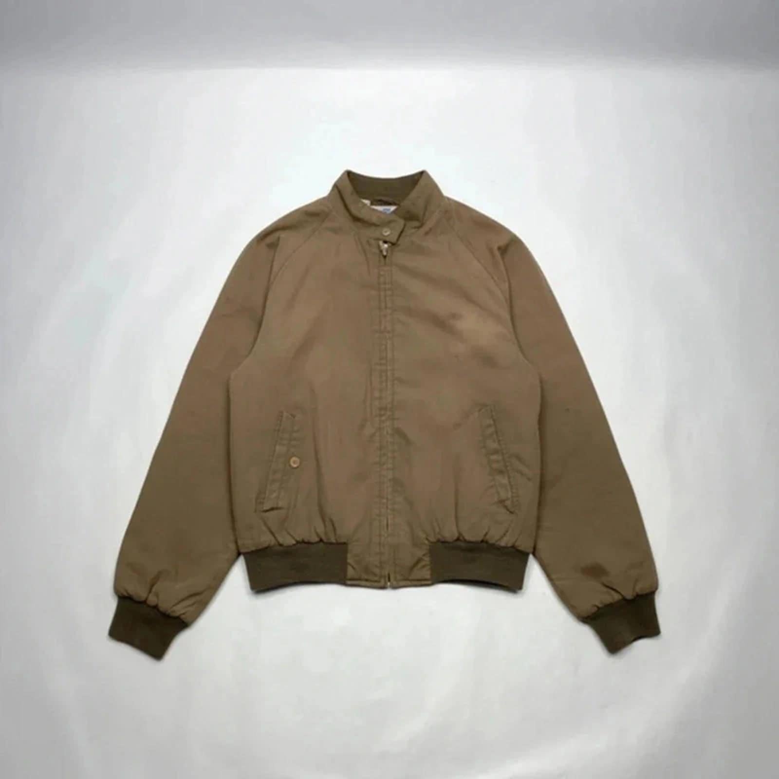 Vintage Lacoste Brown Bomber Jacket | Quilted Lining | Harrington Style