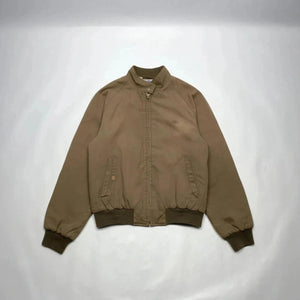 Vintage Lacoste Brown Bomber Jacket | Quilted Lining | Harrington Style