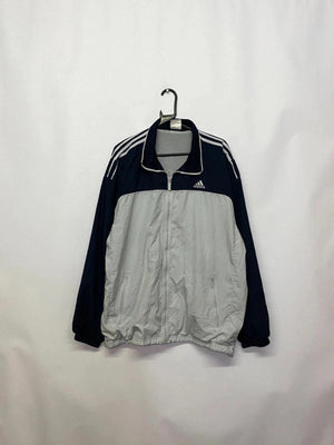 Vintage Adidas Navy & Grey 3-Stripes Track Jacket