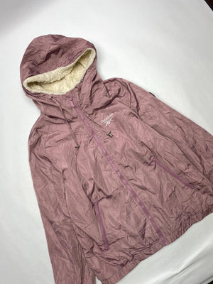 Reebok Mauve Pink Sherpa-Lined Windbreaker Jacket