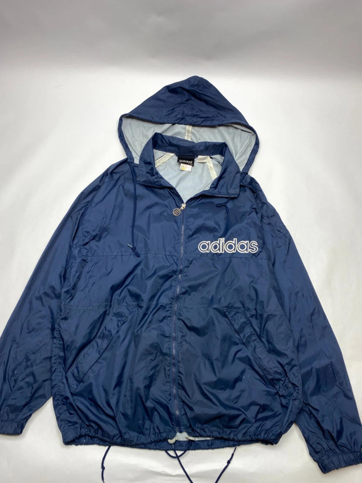 Adidas Vintage Navy Windbreaker Hooded Jacket (Men’s D8 / L)