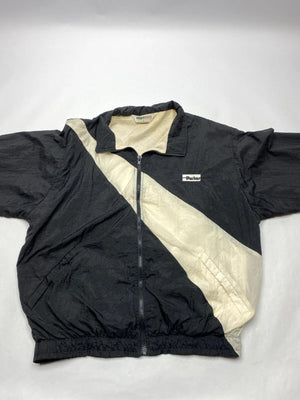 Vintage Parker Men's Windbreaker Jacket Black and Cream