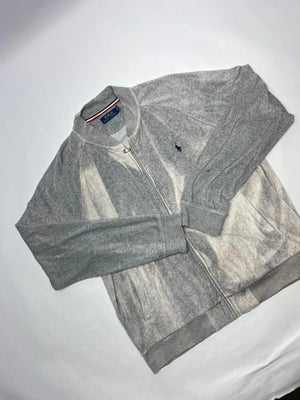 Polo Ralph Lauren Men's Grey Fleece Jacket with Full Zip