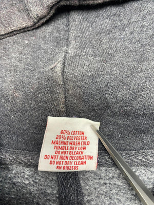 Grey Graphic Print Hoodie Men's Large