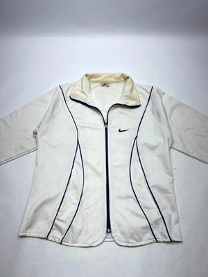 Vintage Nike White Zip-Up Jacket – L – Swoosh Logo