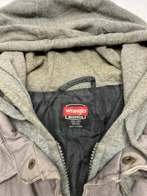 Wrangler Workwear Hooded Jacket – Brown/Grey – Men’s 2XL