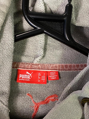 Puma Beige Hoodie with Orange Logo Print Size S