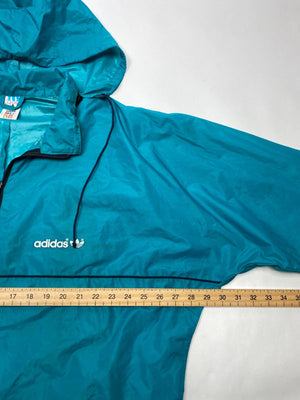 Adidas Men's Teal Windbreaker Jacket with Hood