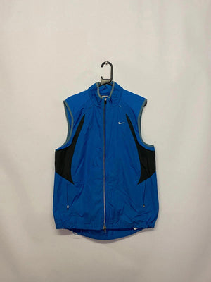 Nike Blue & Black Sleeveless Windbreaker Vest – Size L