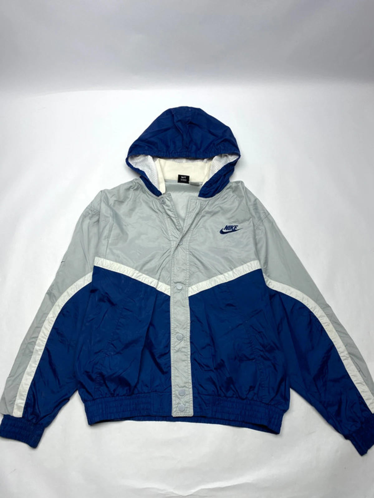 Vintage Nike Windbreaker Jacket Blue/Grey – Size M – 90s Style – Made in Thailand