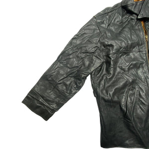 Black Leather Jacket Men's XL