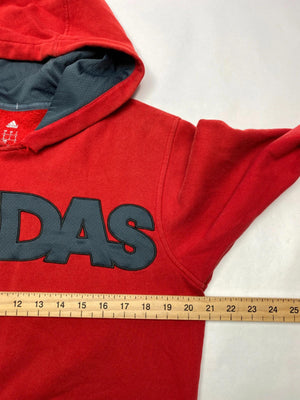Adidas Red Fleece-Lined Hoodie with Bold Logo