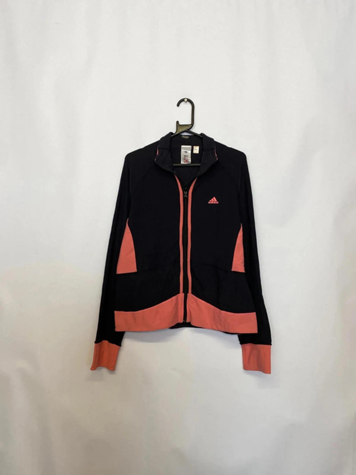 Adidas Women’s Black & Coral Zip-Up Track Jacket