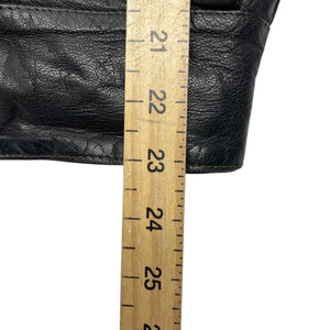 Black Leather Bomber Jacket Men's Large