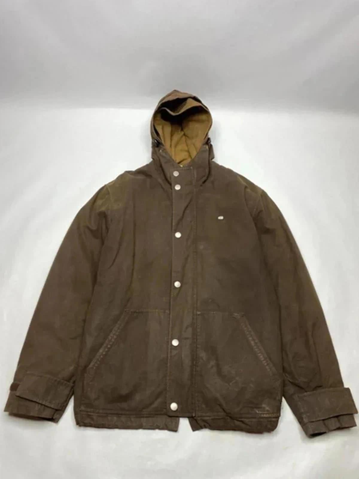 Lacoste Brown Padded Hooded Jacket Vintage Style – Size L