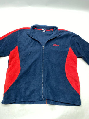 Umbro Men's Navy and Red Fleece Zip-Up Jacket