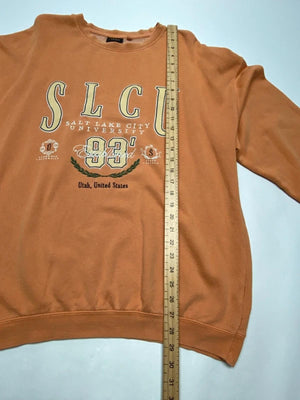 SLCU Salt Lake City University Crewneck Sweatshirt – Rust Orange (Size M)