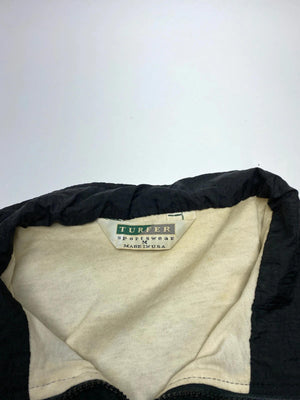 Vintage Parker Men's Windbreaker Jacket Black and Cream