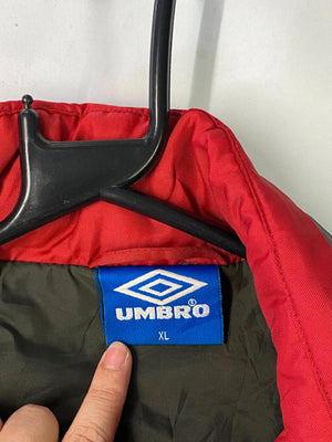 Vintage Umbro Red & Grey Oversized Football Jacket