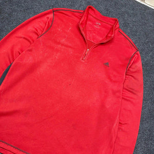 Red Adidas 1/4 Zip-up Sweater Women's XXL