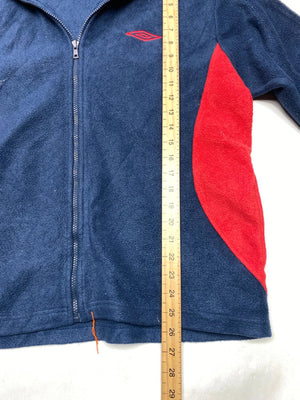 Umbro Men's Navy and Red Fleece Zip-Up Jacket