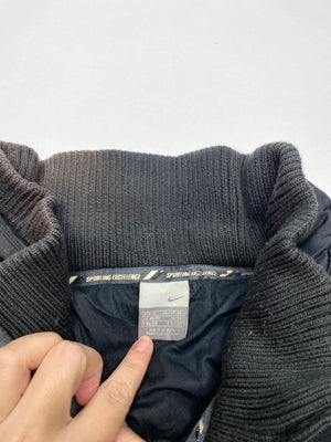 Nike Men's Black Puffer Jacket with White Piping