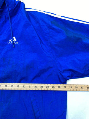 Adidas Blue Hooded Windbreaker Jacket