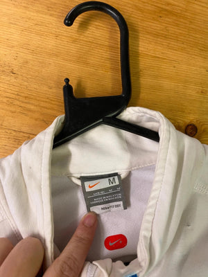 Nike White Full-Zip Track Jacket with Blue Zip