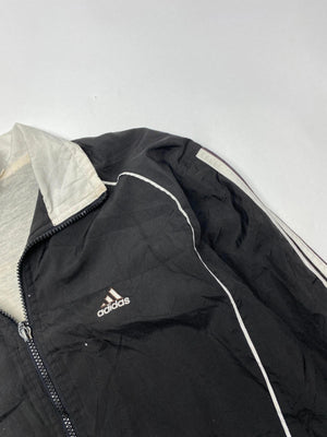 Adidas Vintage Black & White 3-Stripes Windbreaker Jacket (Men’s L)